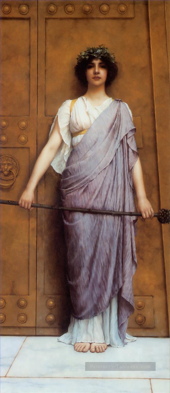 la Porte du Temple néoclassique dame John William Godward Peintures à l'huile